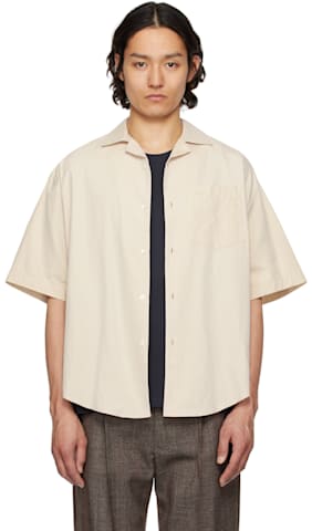 Blue Cotton Boxy Fit Short Sleeves Shirt