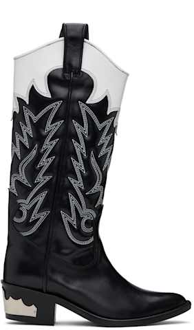 Black Texano Knee-High Tall Boots