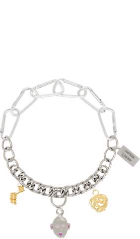 Silver Chrome Charm Necklace