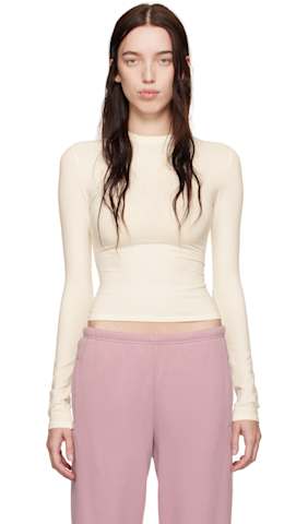 Pink Cotton Jersey Long Sleeve T-shirt