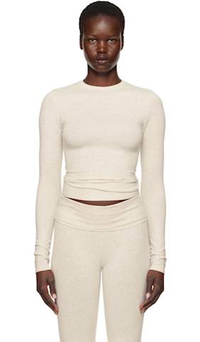 Pink Cotton Jersey Long Sleeve T-shirt