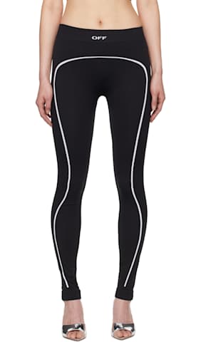 White 'Off' Stamp Rib Round Tank Top