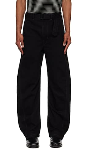 Black Twisted Workwear Jeans