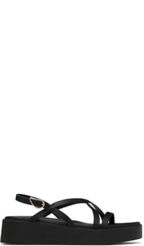 Black Grace Kelly Wave Sandals