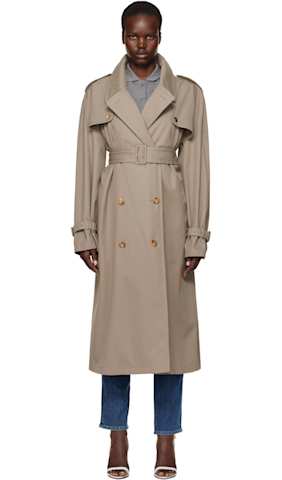 Beige Dual Wear Light Cotton Twill Trench Coat