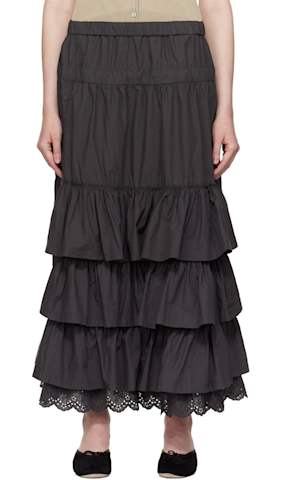 White Pleated Cargo Pocket Kilt Midi Skirt