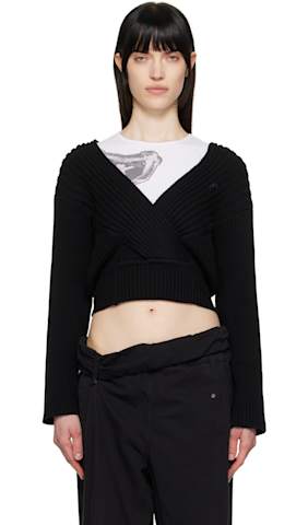 Black Argyle Cardigan
