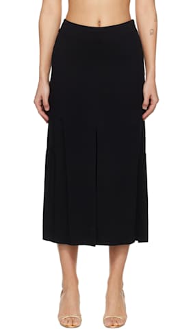 Black RC Signature Curved Neck Midi Dress