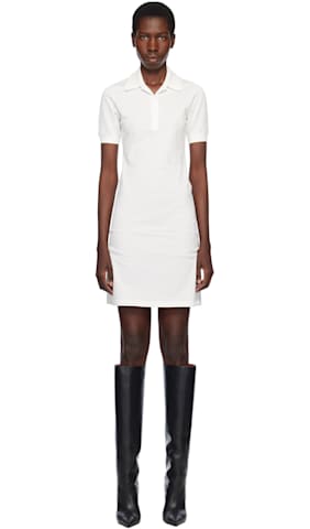 Black Piqué Polo Minidress