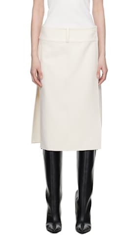 Black Interlock Tracksuit Midi Skirt