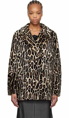 Tan Shawl Collar Shearling Jacket