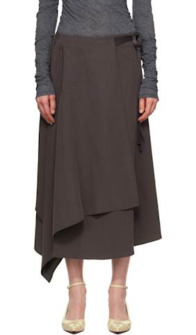 Gray Lounge Midi Skirt