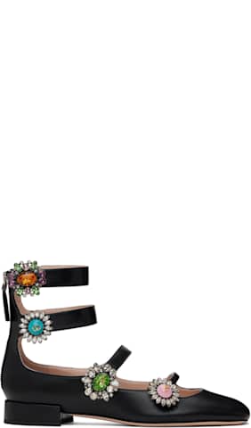Black Mary-Jane Preshoes Ballerina Flats