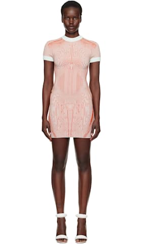 White & Black 'The Draped Body Morphing' Minidress