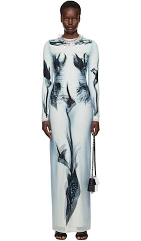Green & Orange 'The Draped Body Morphing' Maxi Dress
