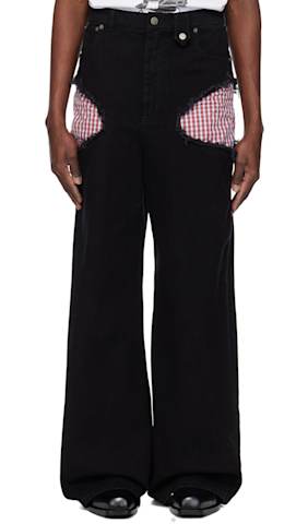 SSENSE Exclusive Blue Paint Splatter Denim Cargo Pants