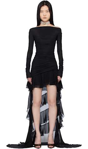 Black Jersey Bustier Maxi Dress