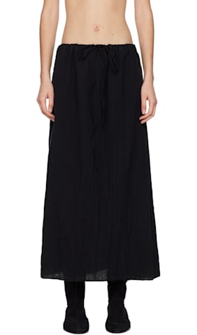 Black Pictorial Midi Skirt