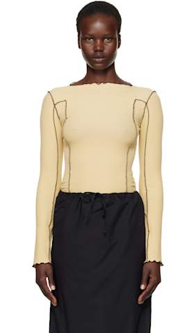 Beige Disc Long Sleeve T-Shirt