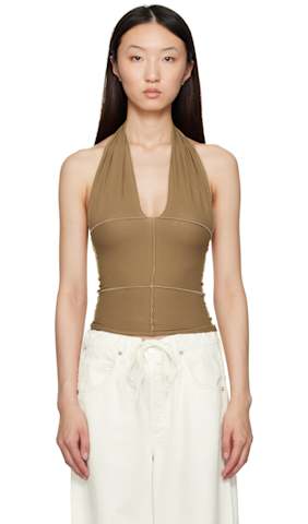 Black Nehru Halter Top
