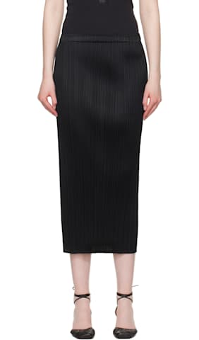 Black Thicker Bottoms 1 Midi Skirt