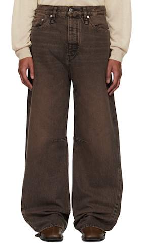 Black Loose Fireman Denim Trousers