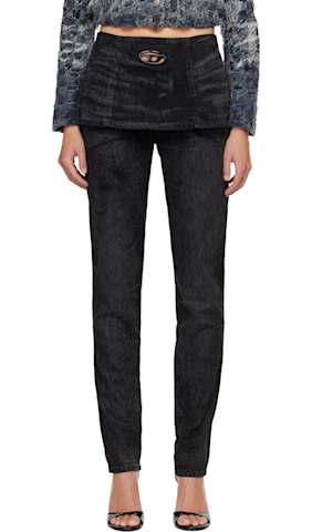 Black De-Vany-S Denim Miniskirt