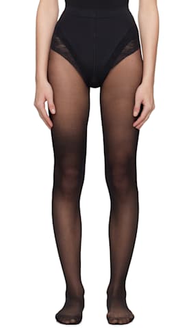 Black Cotton Net Tights