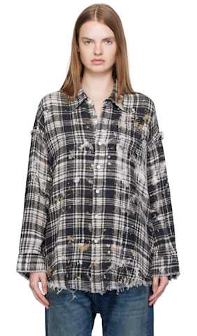 Khaki Taped Crossover Bubble Shirt