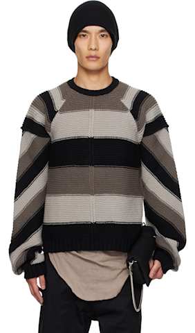 Black Concordians LS Grid Knit Sweater