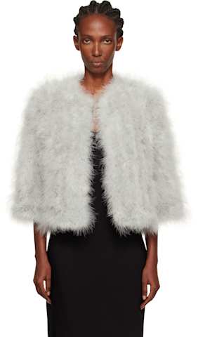 White Long Feather Coat