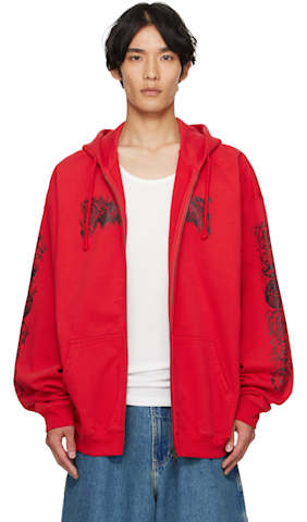 Off-White Cradle of Filth Logo Oversized Zip-Up Hoodie