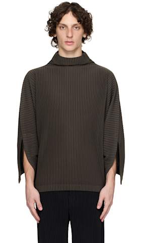 Brown Drawing Knit Sweater