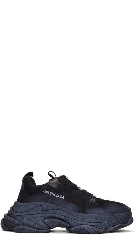balenciaga shoes triple s black