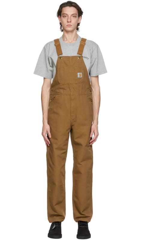 Carhartt Work In Progress: Salopette brune Bib | SSENSE France