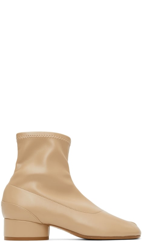 bottes chaussettes beige