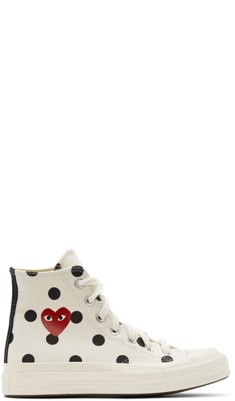 polka dot converse with heart