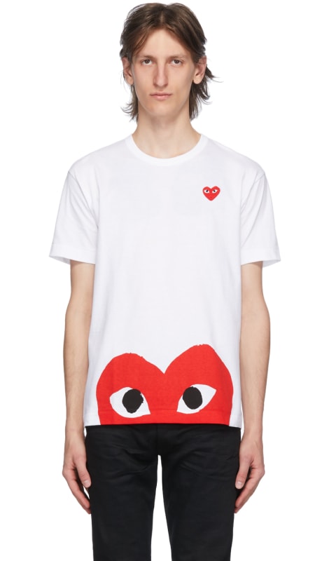 black and red comme des garcons shirt