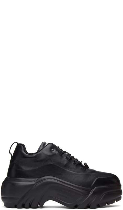 chunky black platform sneakers