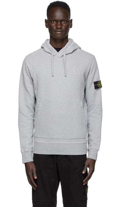 grey stone island zip up hoodie