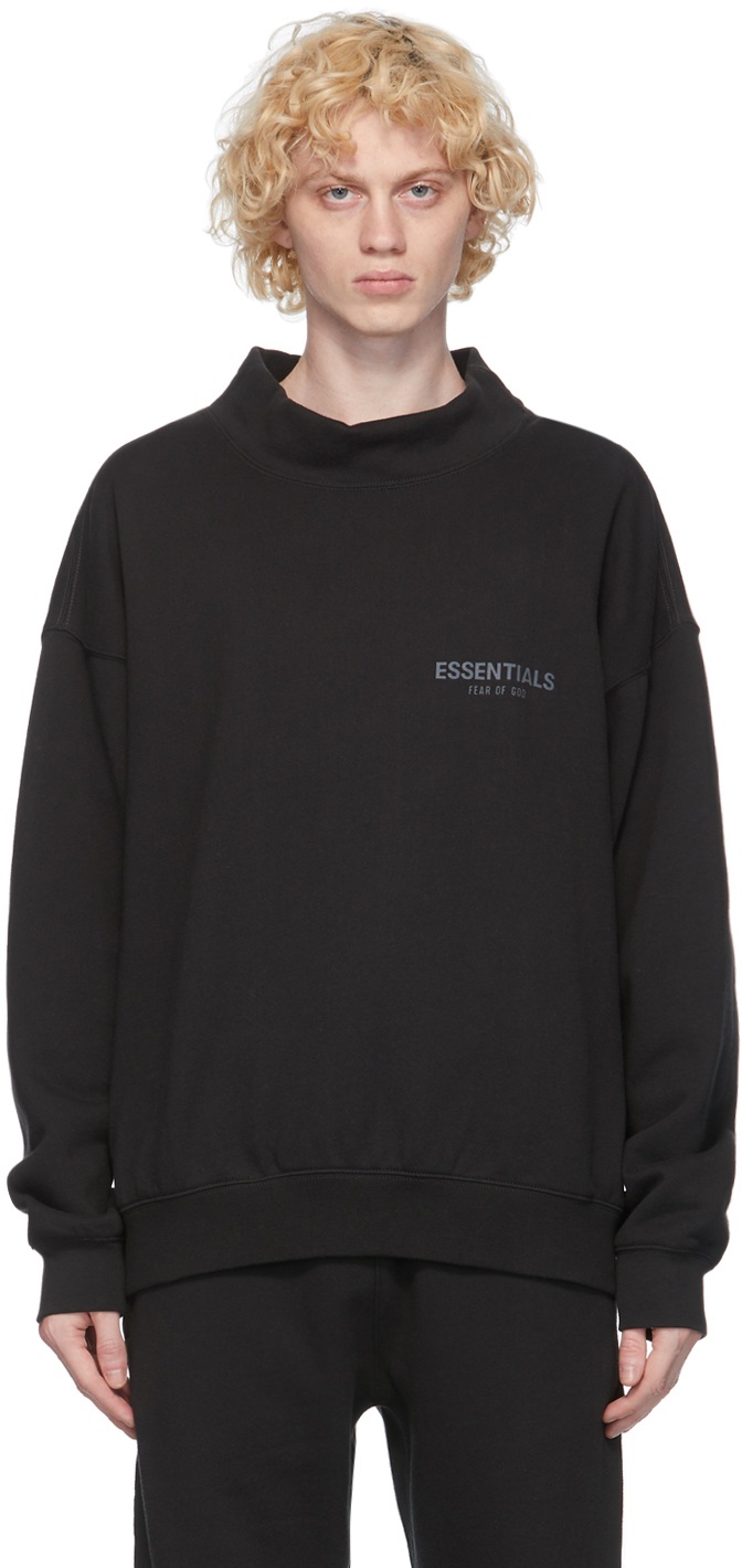 Black Mock Neck Sweatshirt