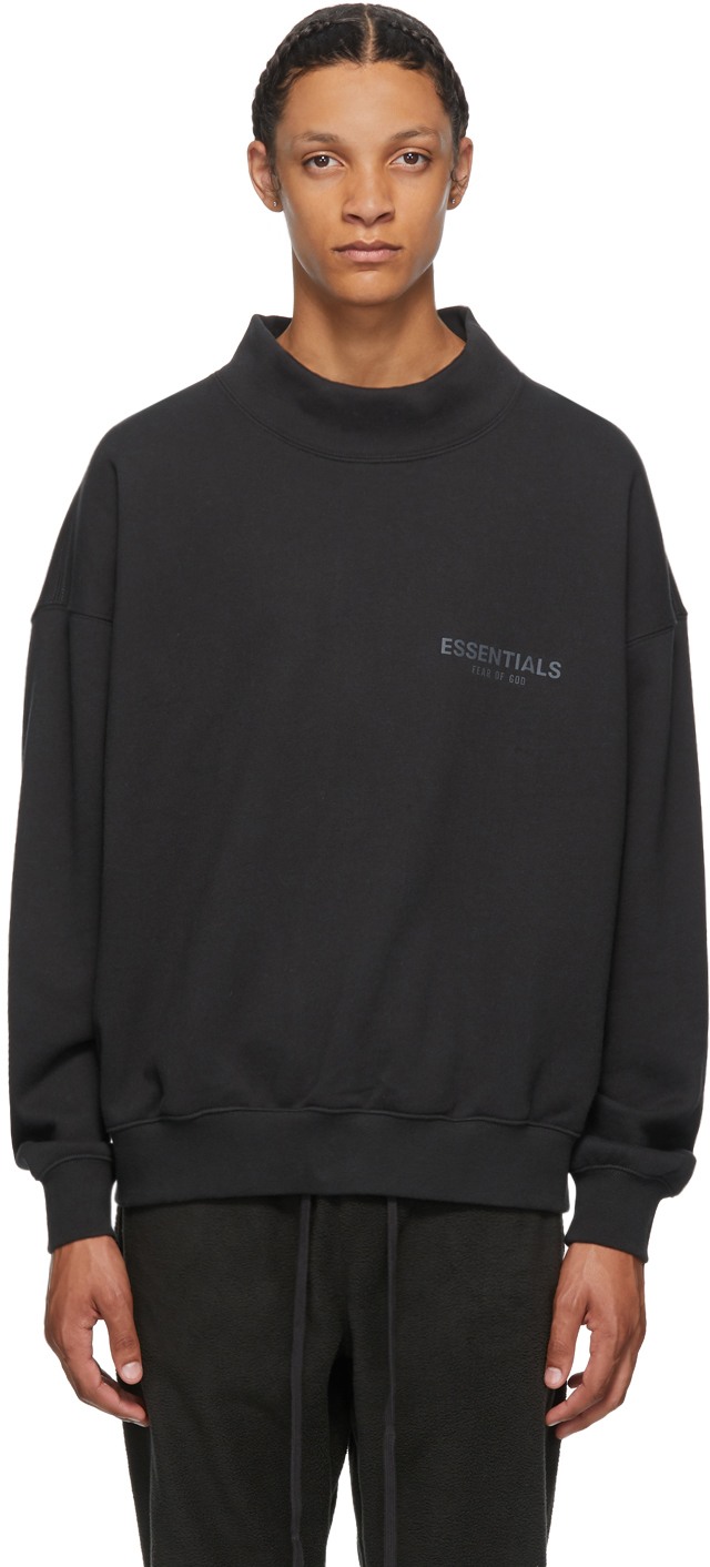 Black Mock Neck Sweatshirt