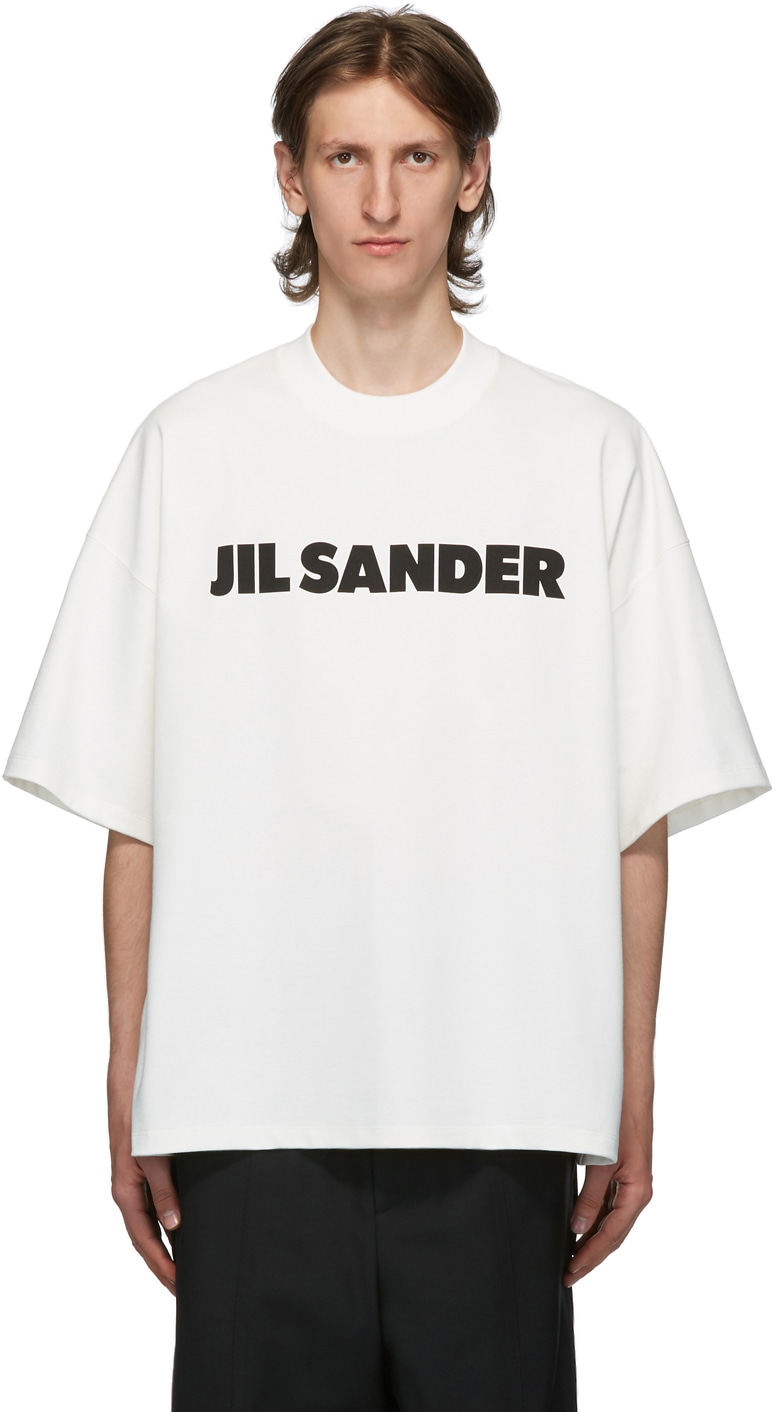 JIL SANDER ホワイト Boxy ロゴ T シャツ