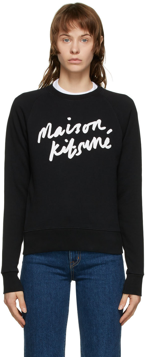 MAISON KITSUNÉ ブラック Handwriting スウェットシャツ