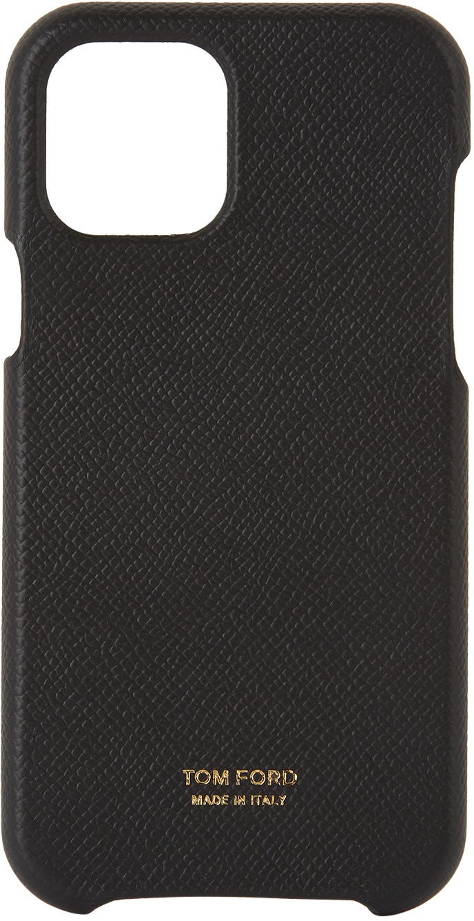 TOM FORD Black Grained Leather iPhone 12 Case