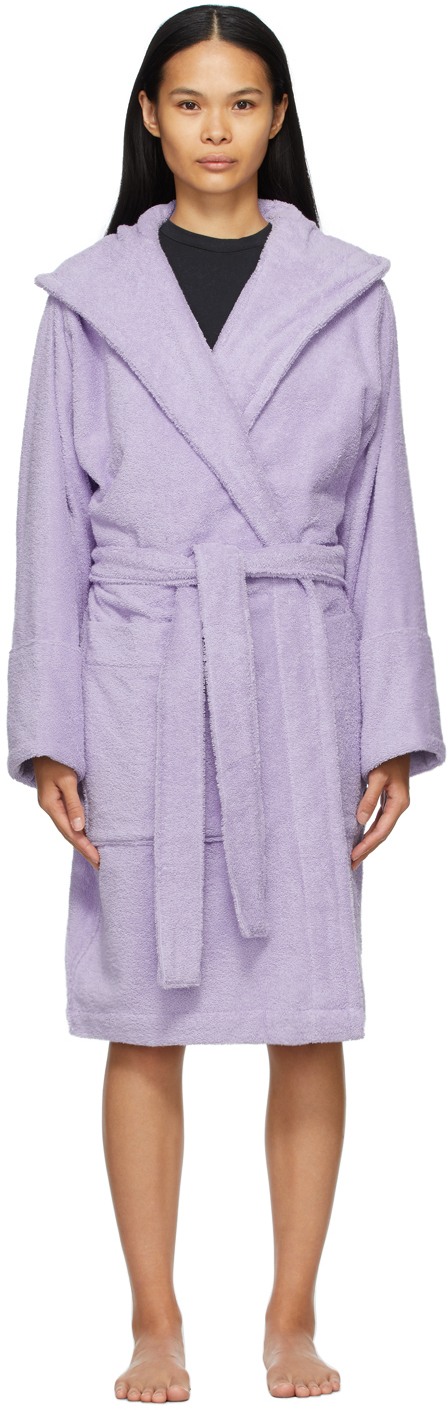 TEKLA Purple Hooded Bathrobe