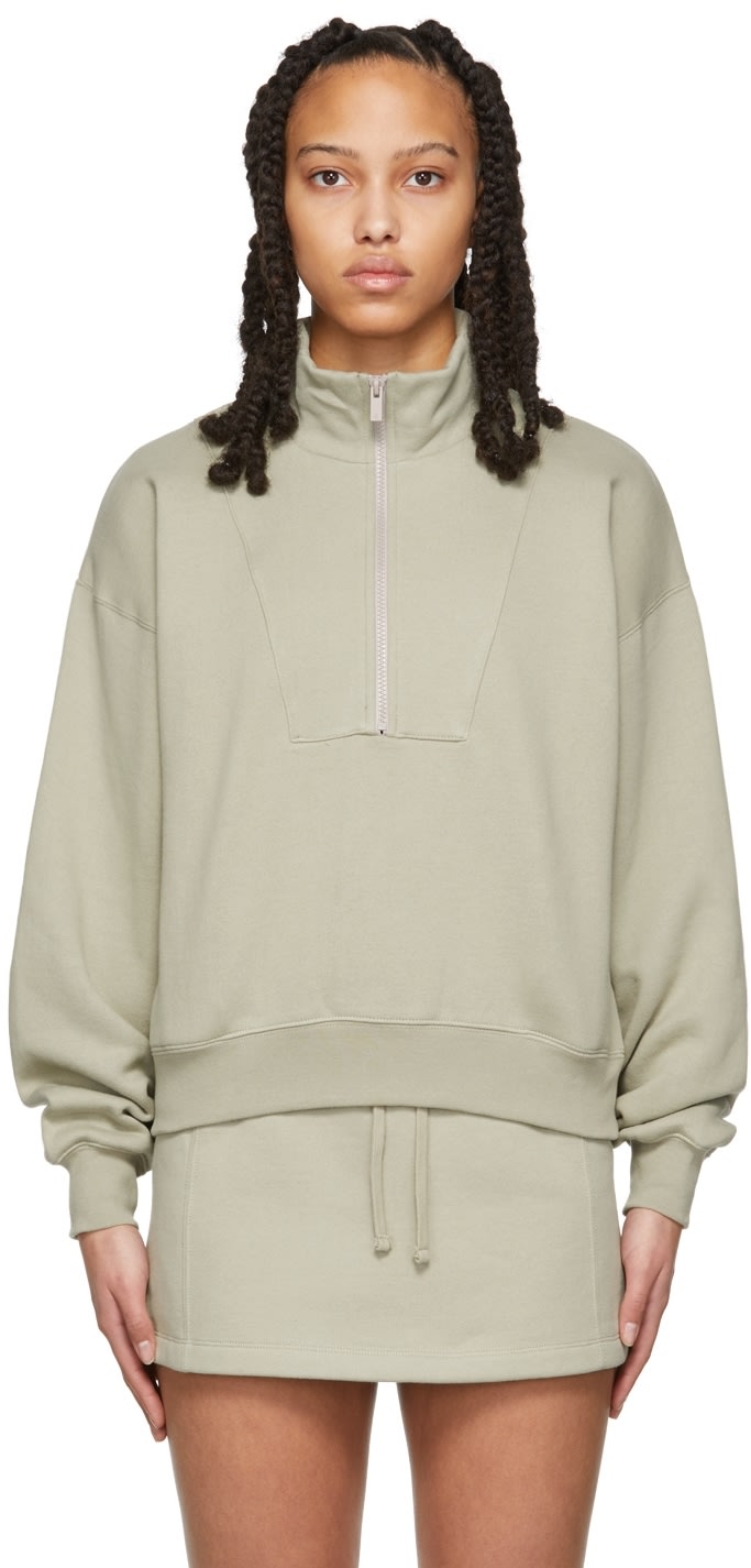 Green 1/2 Zip Pullover Sweatshirt