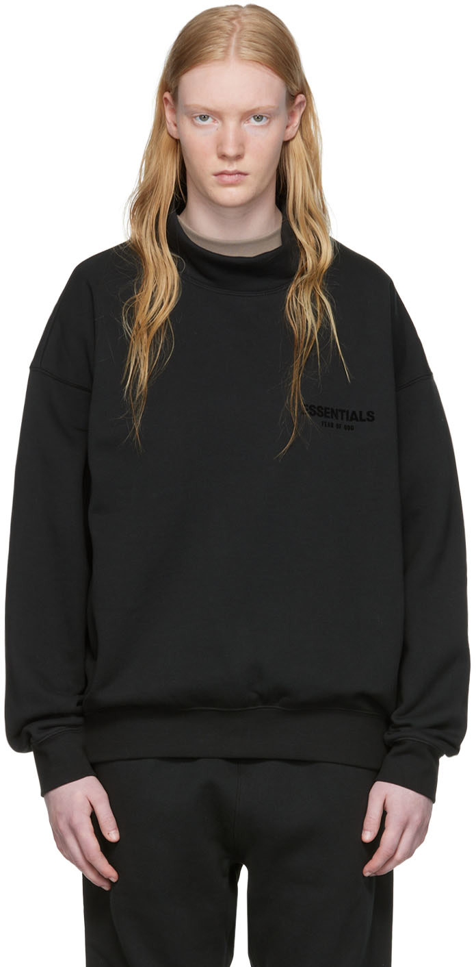 Black Mock Neck Sweatshirt
