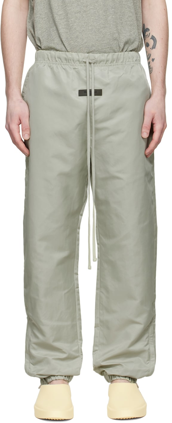 Green Nylon Track Pants