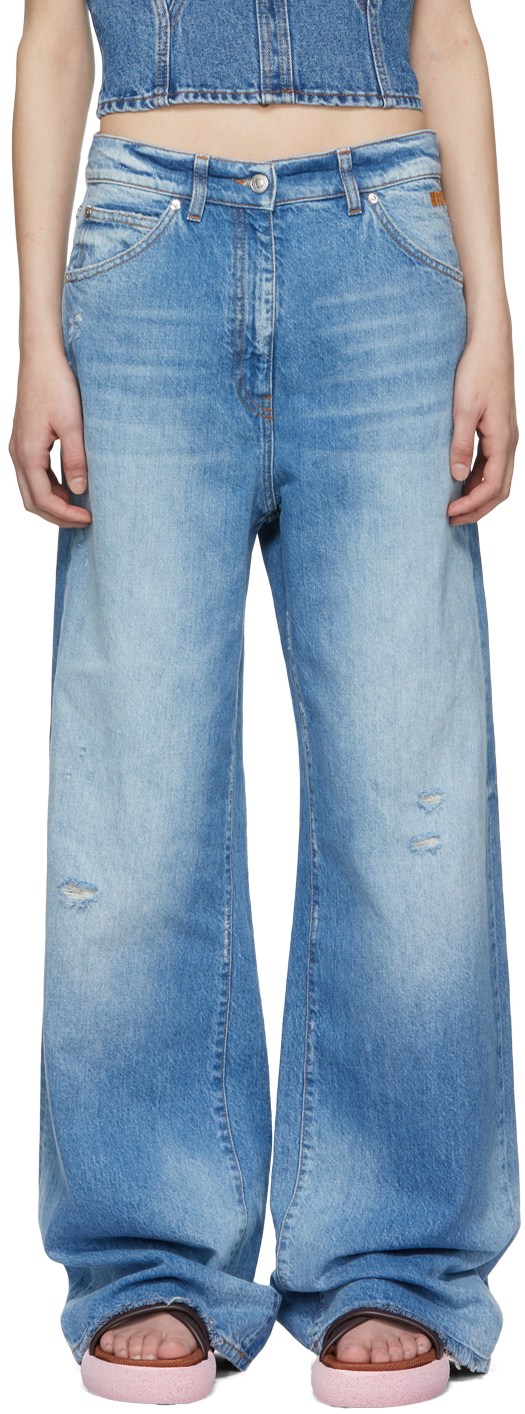 MSGM Blue Distressed Jeans – Mod and Retro Clothing